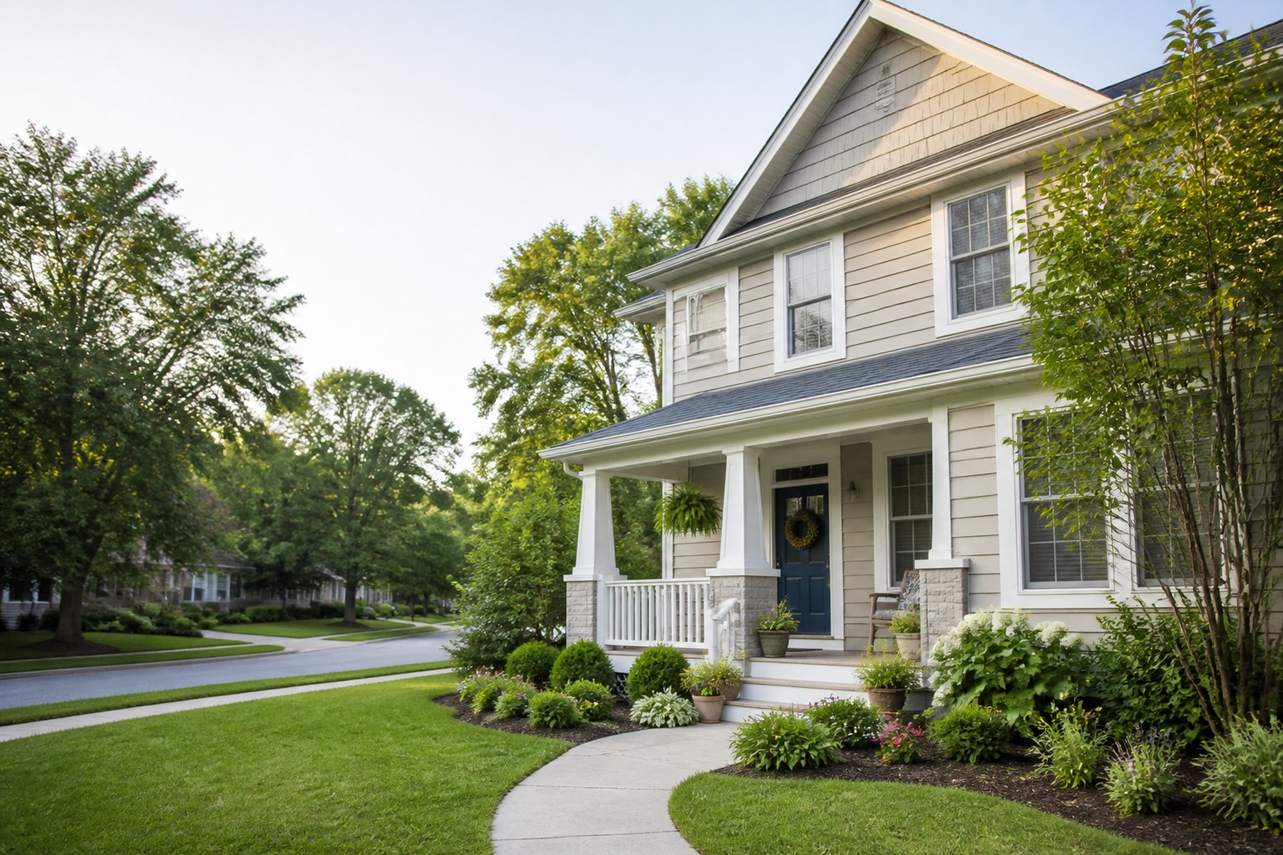 Midwestern house considered during a home appraisal in real estate
