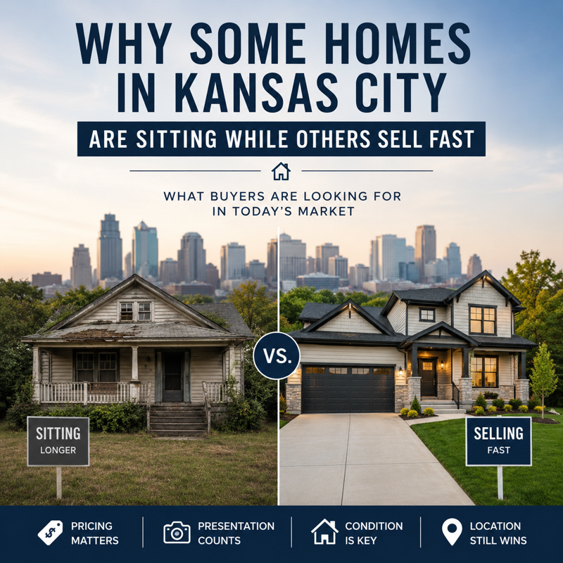 Graphic comparing why some Kansas City homes sell quickly while others remain on the market.