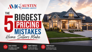 Five pricing mistakes home sellers make, illustrated with a house exterior.