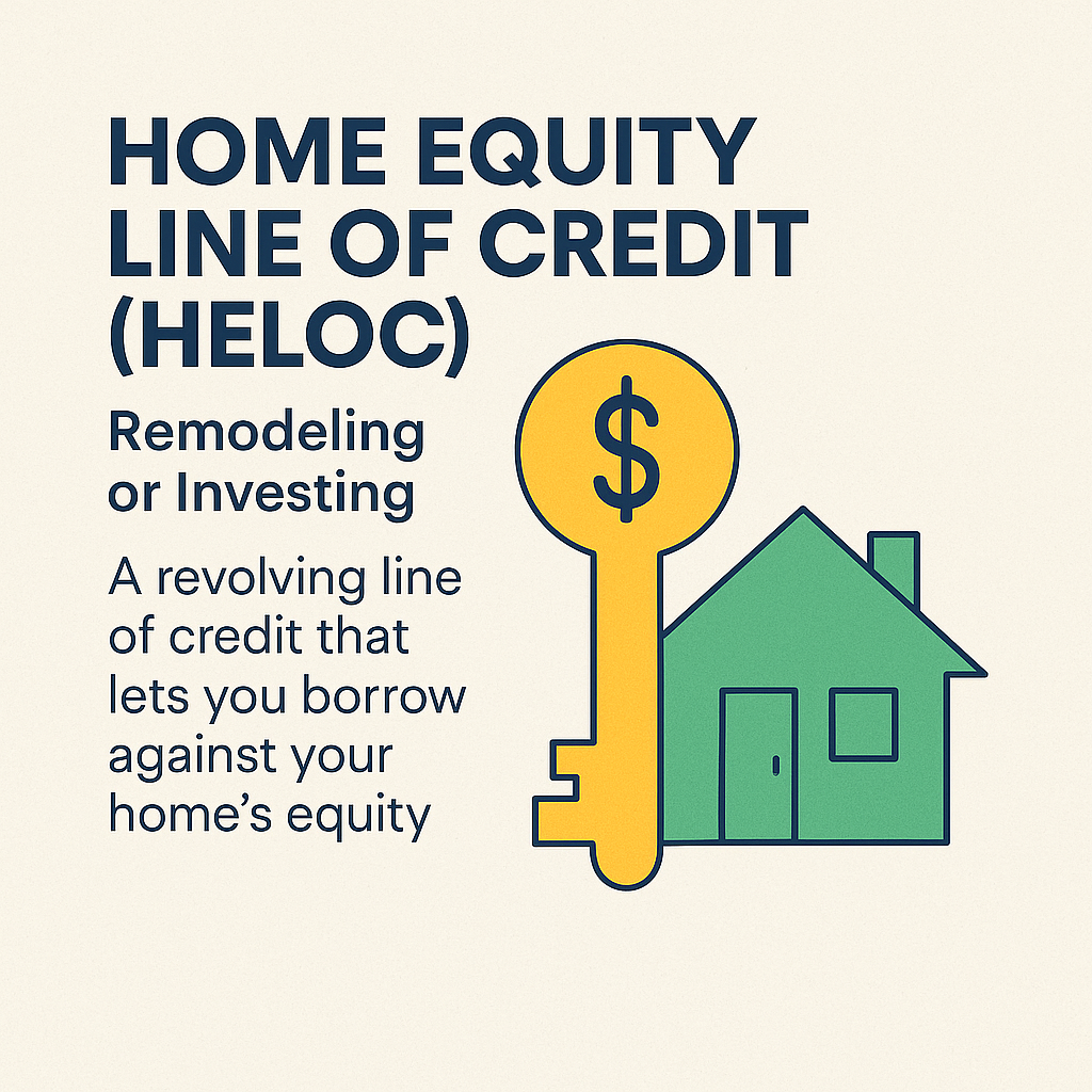 Home equity line of credit graphic showing a house and key.