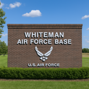Whiteman Air Force Base sign illustration.